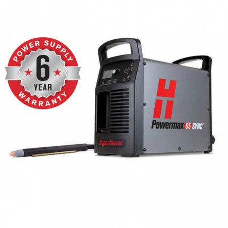 Découpeur plasma Hypertherm Powermax 65 Sync 400V triphasé avec torche machine 180 degrés et port CPC 083327 ou 083364