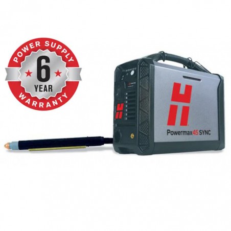 Découpeur plasma Hypertherm Powermax 45 sync system, 400V triphasé avec torche machine 180 degrés et port CPC 088585 ou 088586