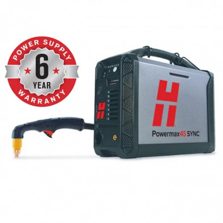 Découpeur plasma Hypertherm Powermax 45 sync system, 230V monophasé avec torche manuelle 75° de 6.1M 088568